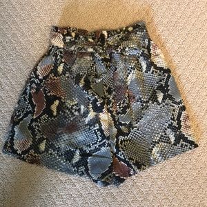 Snake Print High Waisted Shorts